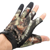 3 Snijdende Vinger Anti-Slip Camouflage Vis- en Jacht Handschoenen Waterdicht